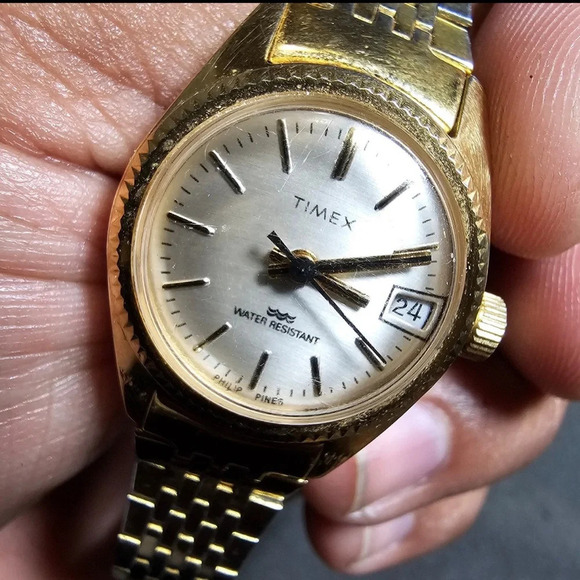 Vintage Timex Philippines Ladies Mechanical Wind Up Date Just Watch Working - Picture 8 of 10
